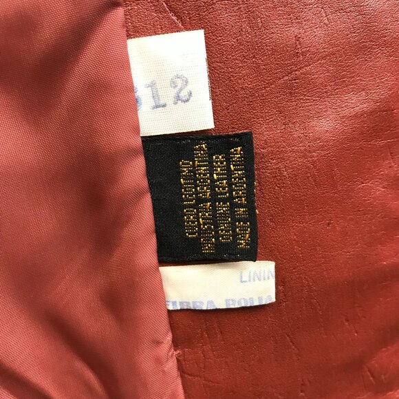 Vintage 70s Genuine Leather Trench Coat With Hood size 7 - Picture 7 of 13